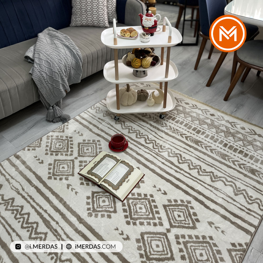 فرش مراکشی کد 41330 زمینه کرم بژ